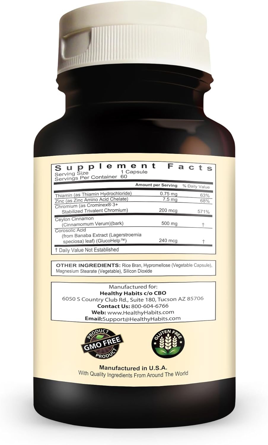 StrictionD Supplement Facts Label
